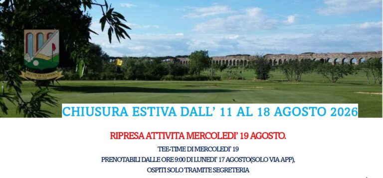 Scopri di più sull'articolo Chiusura Estiva